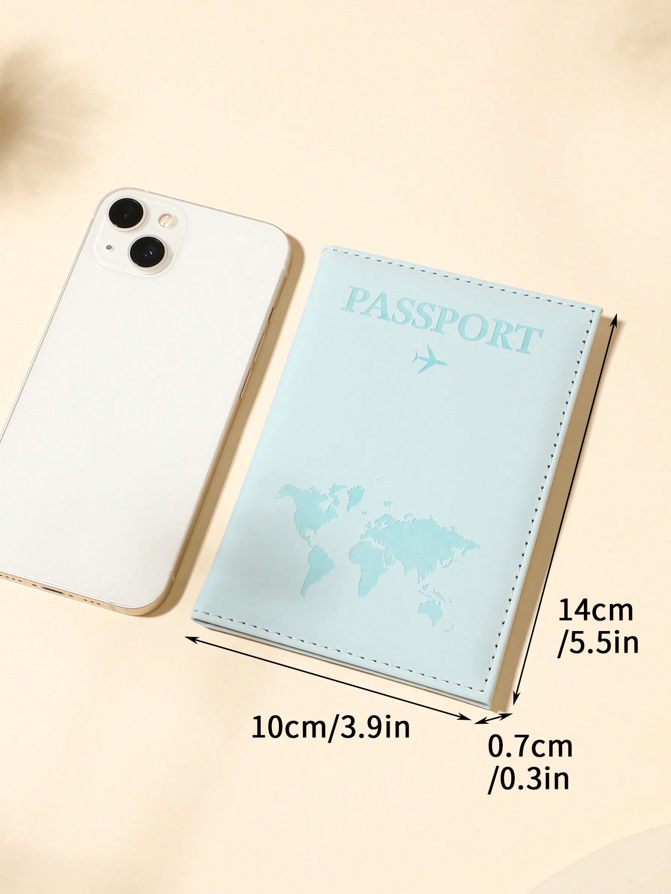Funda pasaporte celeste