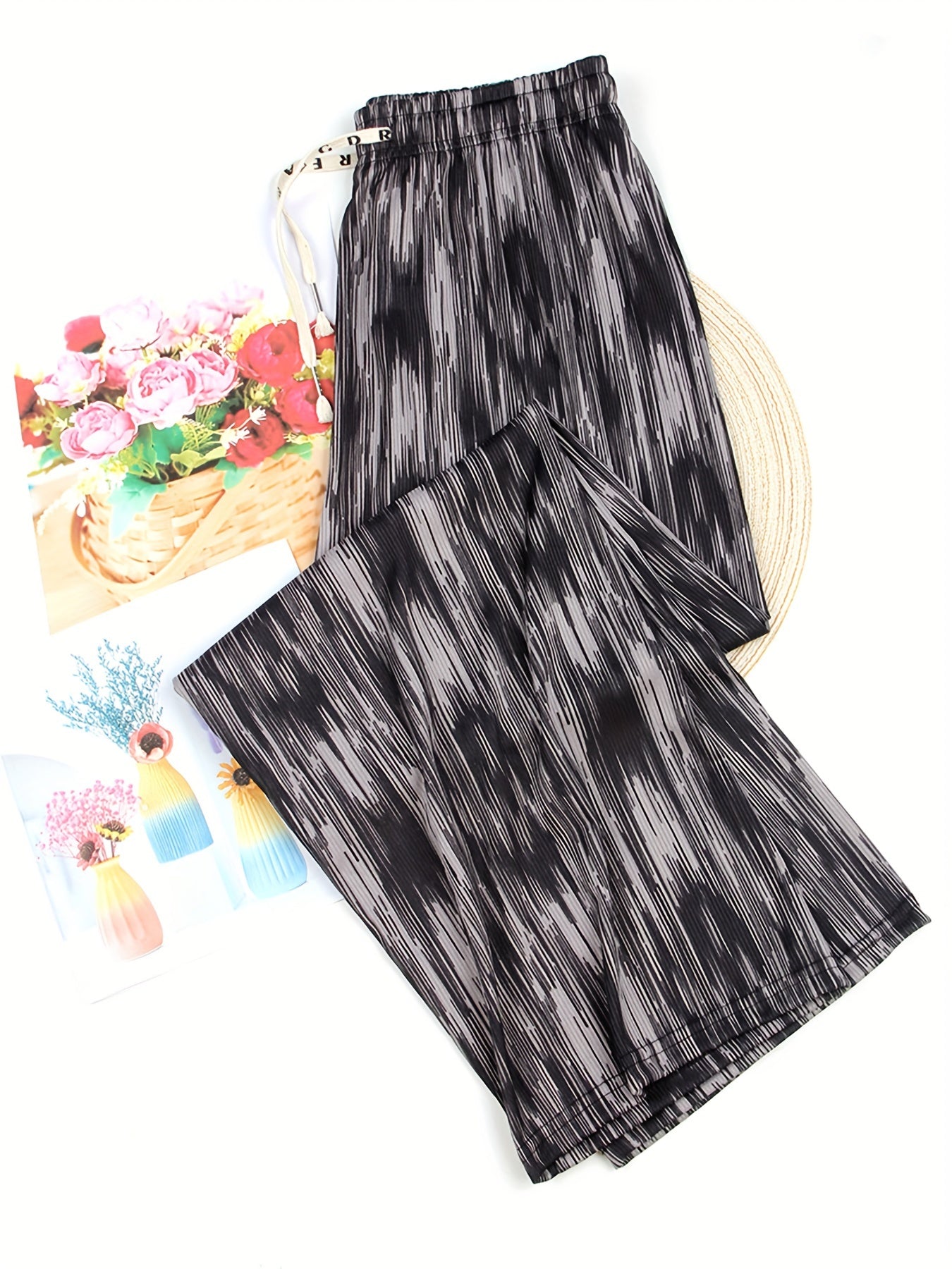 Pantalones anchos efecto tie-dye