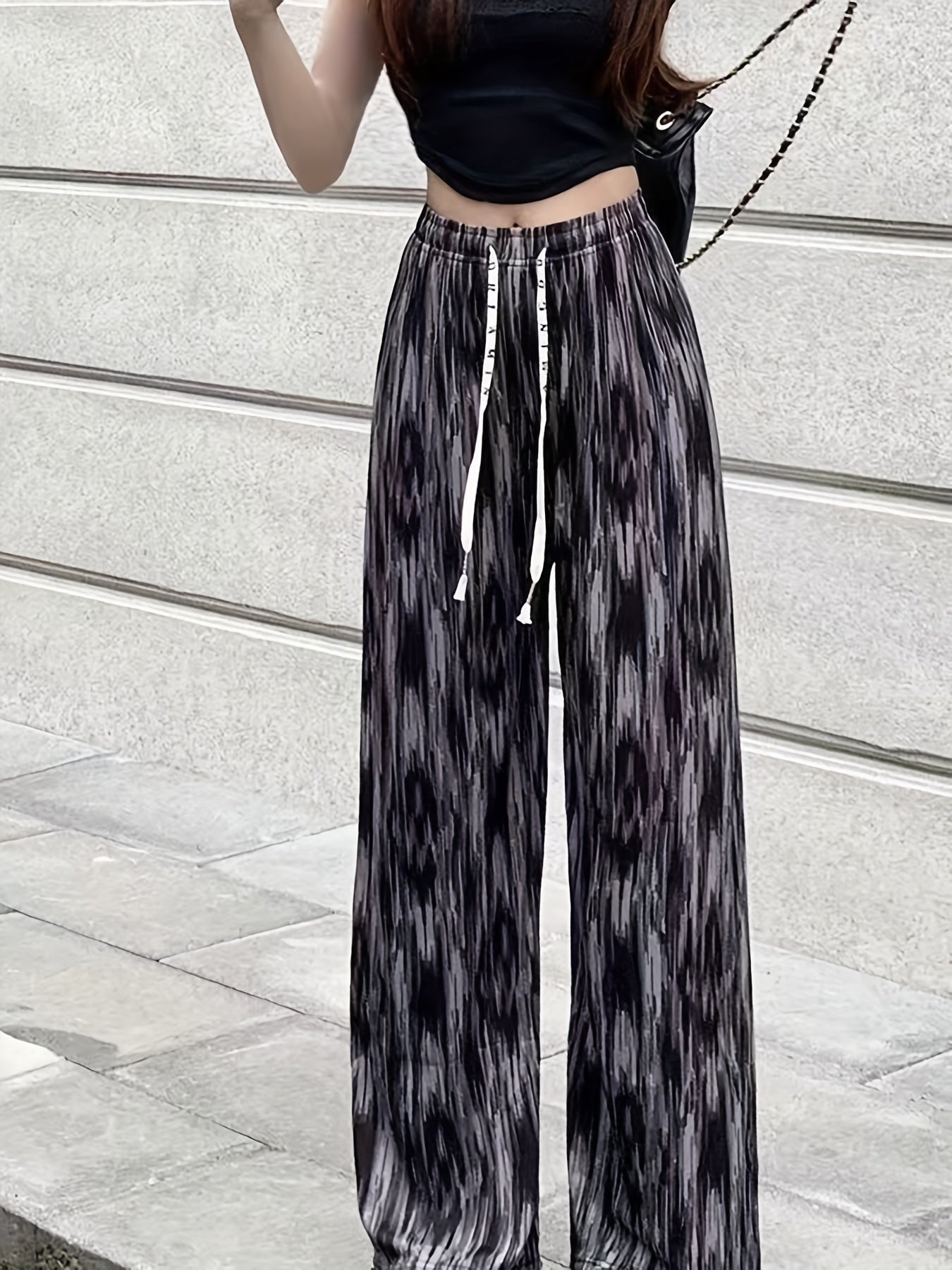 Pantalones anchos efecto tie-dye