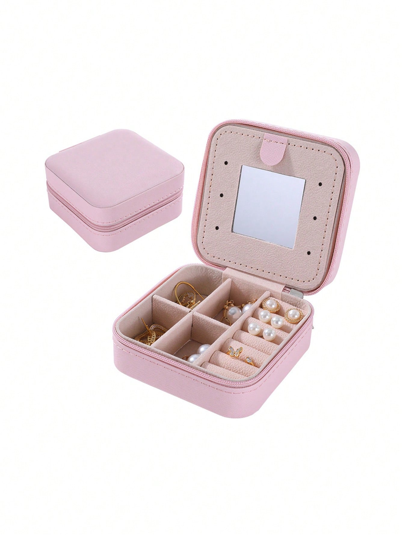 Joyero portátil rosa