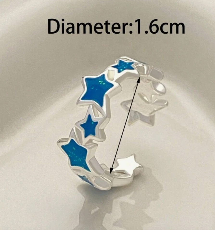 Anillo estrellas azules