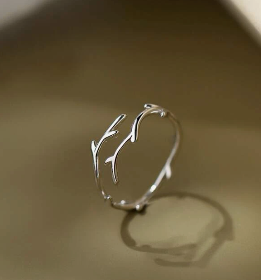 Anillo ramas en plata