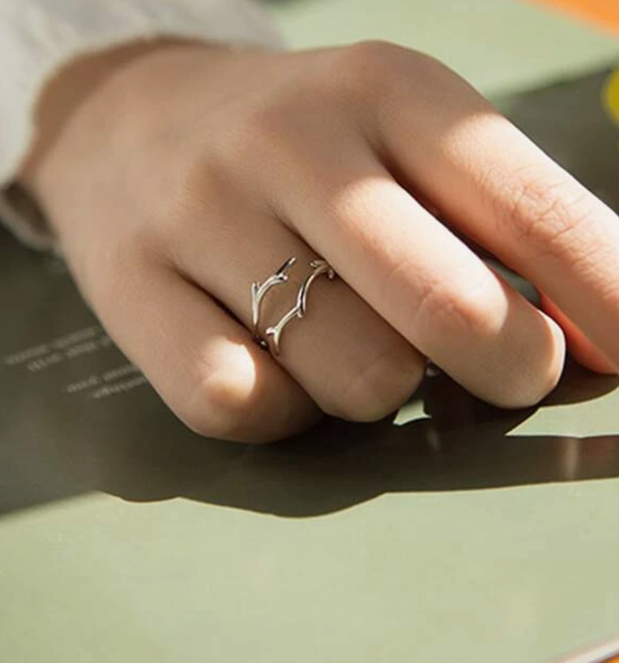 Anillo ramas en plata