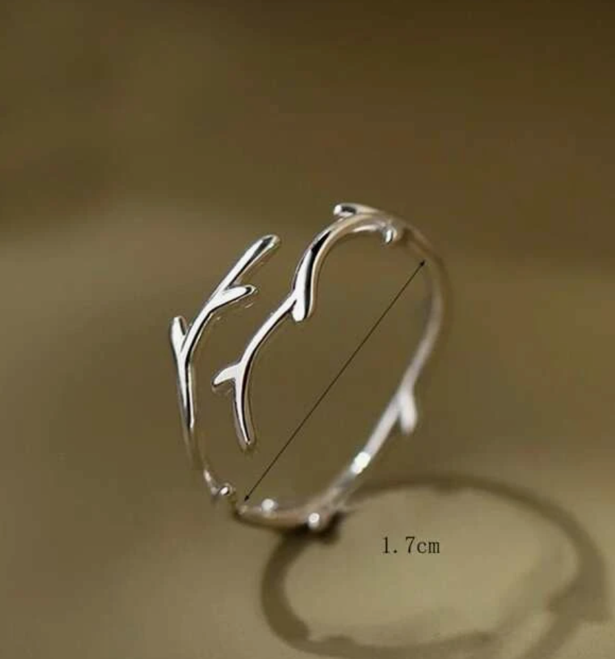 Anillo ramas en plata