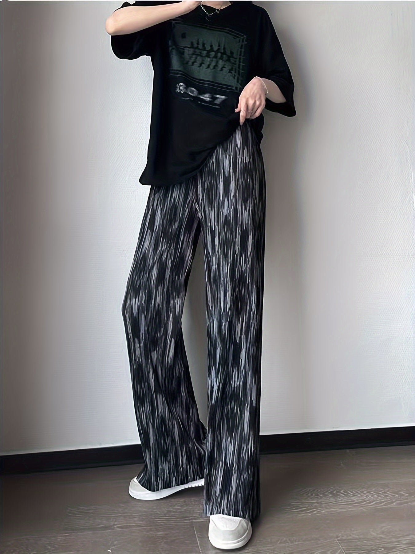 Pantalones anchos efecto tie-dye