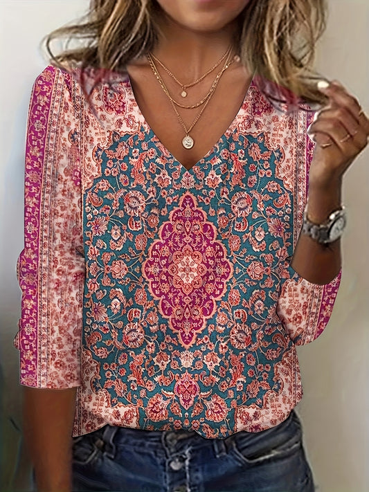 Camiseta con mandala étnica