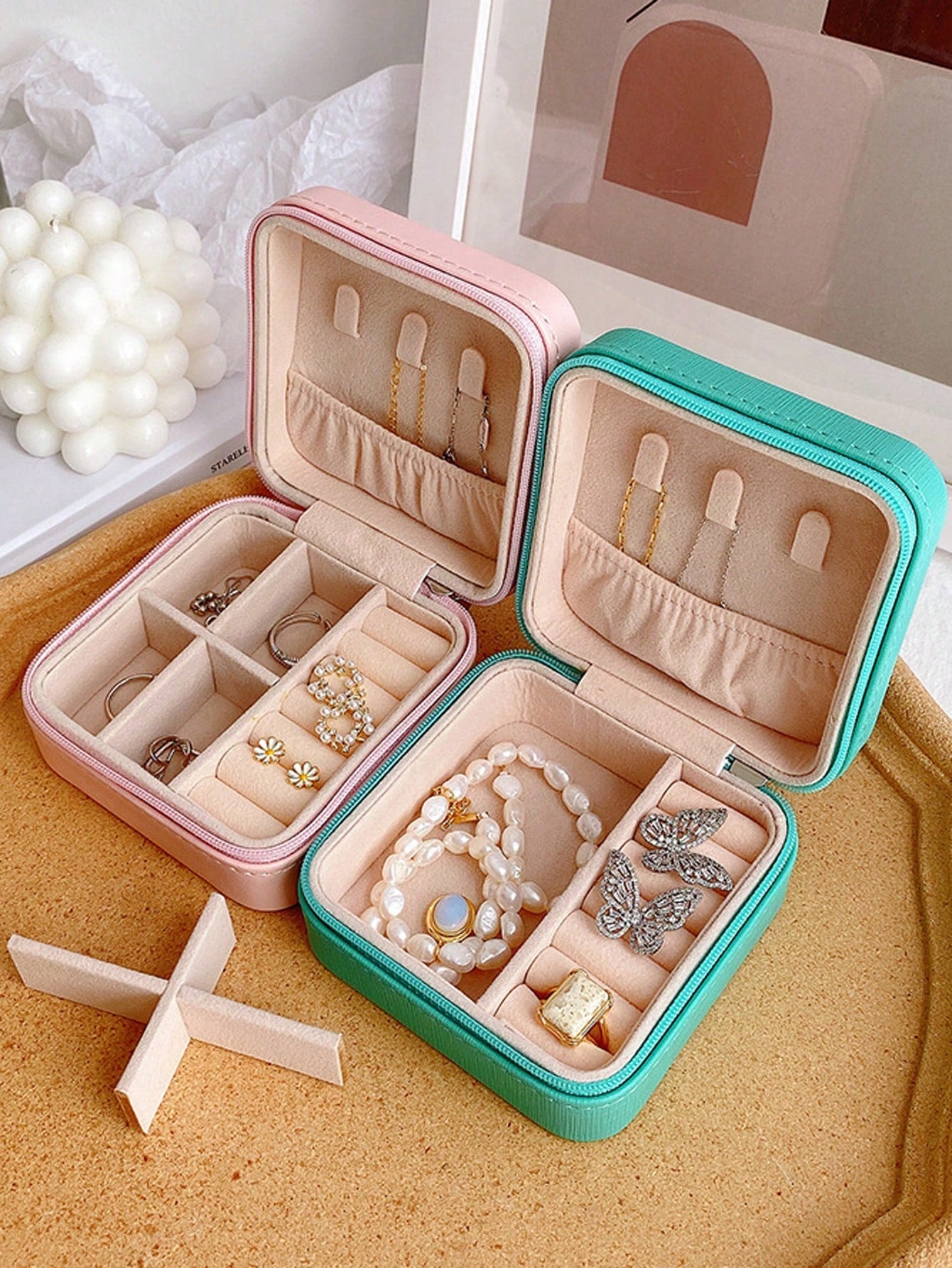 Joyero portátil azul