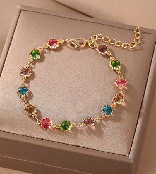 Pulsera corazones en dorado