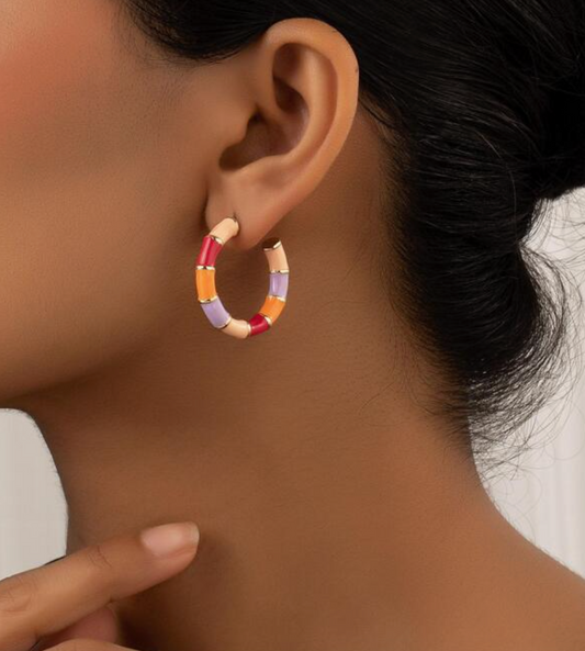 Pendientes aros multicolor