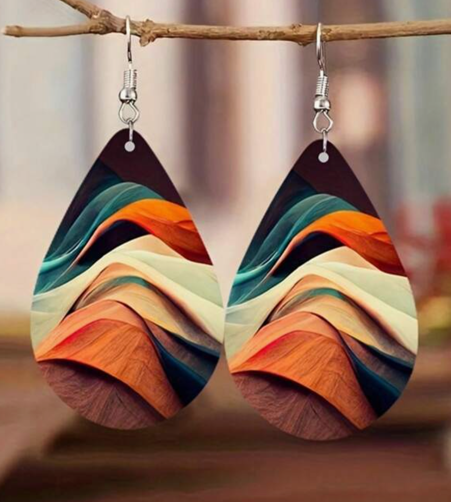 Pendientes de madera con colores