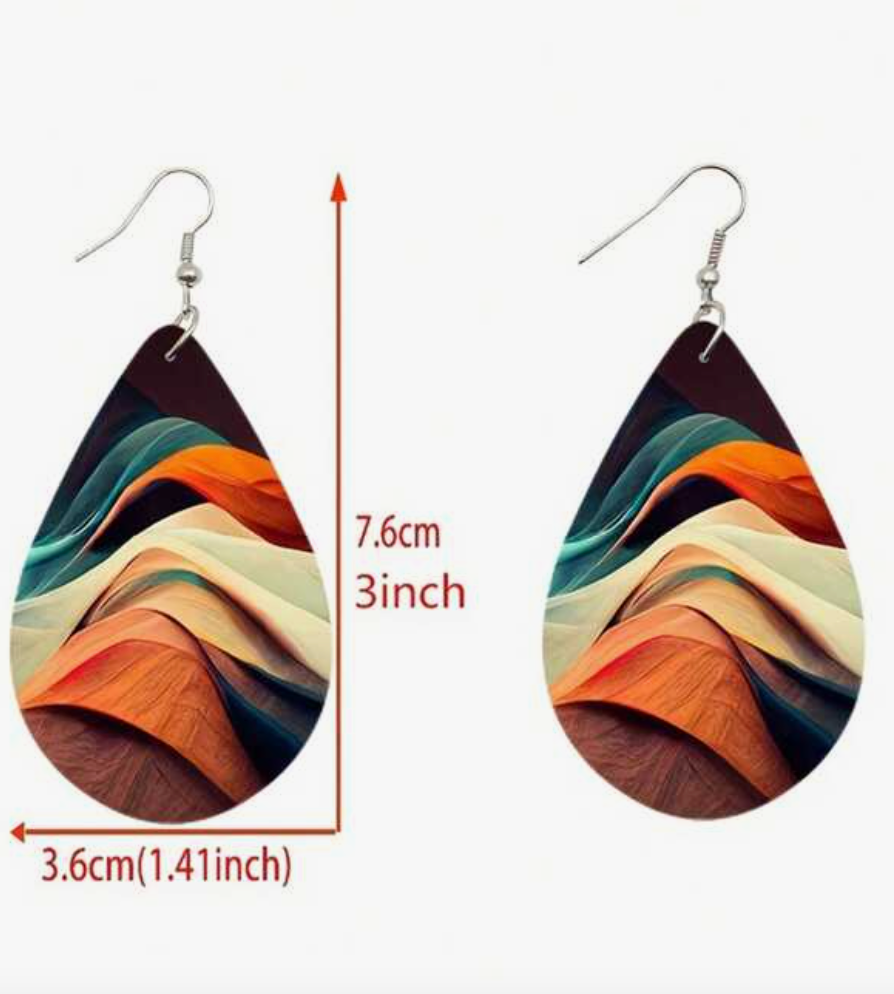 Pendientes de madera con colores